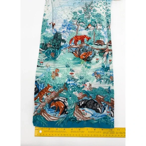 By Eloise Pants Womens Medium Ivory Woodland Animal Print Elastic Anthropologie - Picture 12 of 14